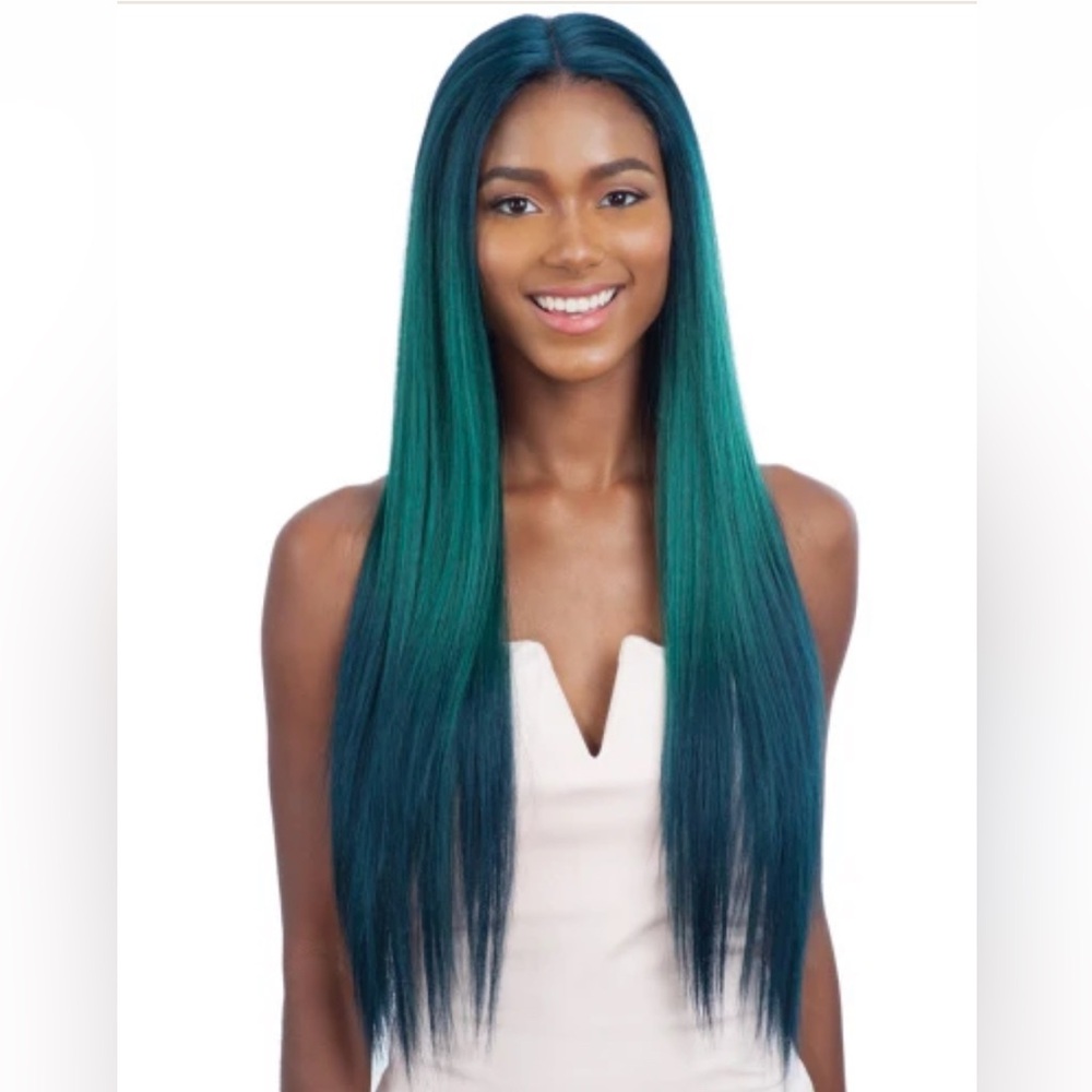 Equal Delux Watercolor Lace Front Wig in AzureGreen